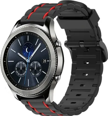 Produktbild von Strap-it Samsung Gear S3 Sportschnallenarmband (Schwarz/Rot)