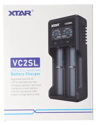 Imagen del producto de Cargador rápido Xtar VC2SL para baterías de litio-ion de 3,6V a 3,7V y baterías NiMH de 1,2V, sin fuente de alimentación