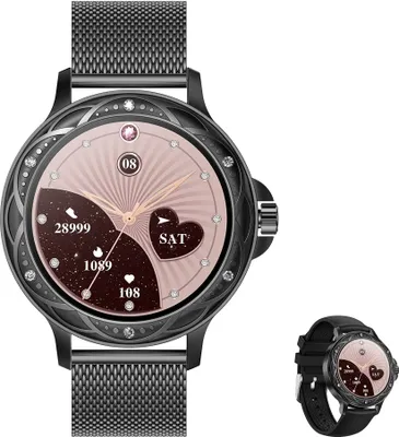 Immagine prodotto di Smartwatch per le donne, 1,2 pollici HD rotondo orologio delle donne Bluetooth chiamata Smart Watch impermeabile Fitness Tracker per iOS Android