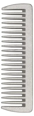 Aluminium-Pferdemähnenkamm mit ergonomischem Griff, silber