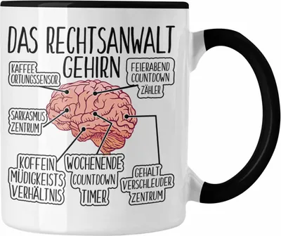 Produktbild von Trendation - Jura Tasse Geschenk Spruch Jurist Geschenkidee Anwalt Jura-Studium Lustige Sprüche (Schwarz)