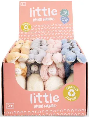 Image de Porte-clés lapin en peluche Living Nature - jouet décoratif