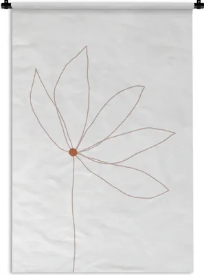 Produktbild von MuchoWow® Wandteppich Wandbehang Minimalismus - Blumen - Linienkunst 90x135 cm Tapisserie Dekoration Wandtuch - Baumwolle - Wandskulptur