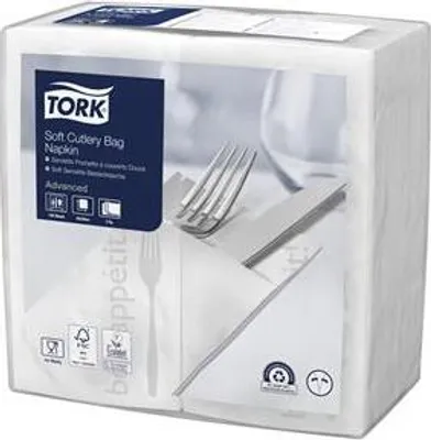 Obrázek produktu pro TORK 1.200 Bestecktaschen Soft Guten Appetit weiß 9.8 x 19.8 cm