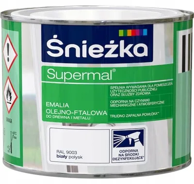 Produktbild von Kunstharz-Emaillelack Weiß RAL 9003 Hochglanz für Holz & Metall 0,4 L