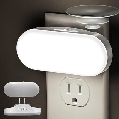 Produktbild von LED-Lichtset, 2er-Pack, Plug-in Wandlampe mit Schaltersensor, 1W 5000K Dimlicht