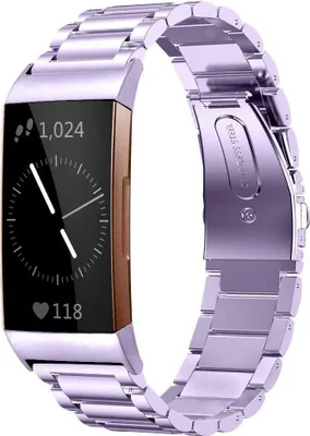 Produktbild von Strap-it Fitbit Charge 3 Gliederarmband (Lila)