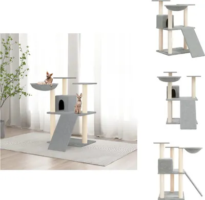 Obrázok produktu pre vidaXL Škrabací strom so sisalovými škrabadlami Svetlo šedá 83 cm - Škrabacie stromy