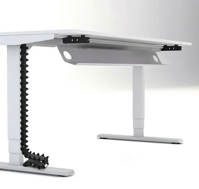 Produktbild von ASSMANN Horizontaler Kabelkanal Flex-small + Vertikale Kabelführung Weißaluminium, 88x16x10cm