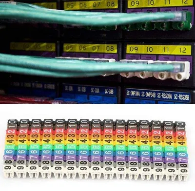 Produktbild von Kabeletiketten - Kabelklemmen - Kabelerkennung - Kabelschilder - 100 Stück - Farbige Kabelmarkierungen
