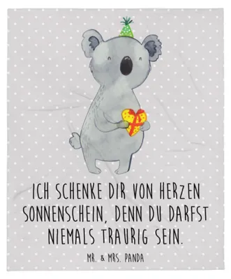 Produktbild von Mr. & Mrs. Panda Decke Koala Geschenk - Grau Pastell - Party, Bettdecke, Kuscheldecke, Winterdecke, Geburtstag, Couchdecke, Tagesdecke
