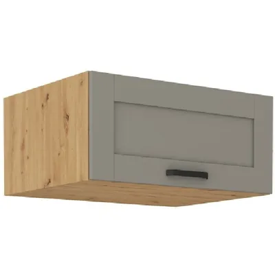 Produktbild von LAILI Tiefer Dunstabzugshaubenschrank - Breite 80 cm, Hellgrau/Artisan Eiche