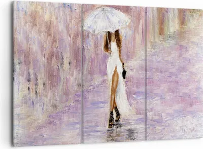 Produktbild von Bild auf Leinwand - Leinwandbild - Frau Regenschirm - 105x70cm - Wand Bild - Wanddeko - Wandbilder - Leinwanddruck - Bilder - Kunstdruck - Wanddekoration - Leinwand bilder - Wandkunst - CE105x70-3822