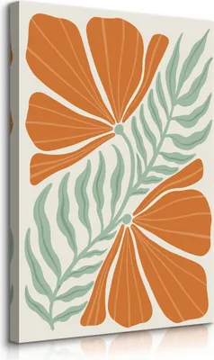 Produktbild von Muralo Leinwandbild Canvas BLUMEN Blätter Pflanzen Natur Boho für Schlafzimmer Br. 50cm x Hö. 70cm
