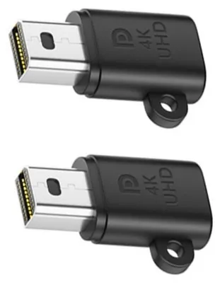Productafbeelding van INF Mini DisplayPort Dummyplug 2-pack — Plug-and-play mDP EDID-emulator met HDR, standaard 1080P@60Hz en tot 4K, sleutelhangerontwerp