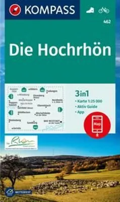 Produktbild von KOMPASS Wanderkarte 462 Die Hochrhön 1:25.000
