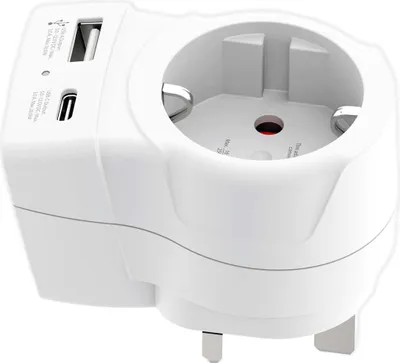 Image de Adaptateur de voyage Europe to UK + USB A+CPD 20W