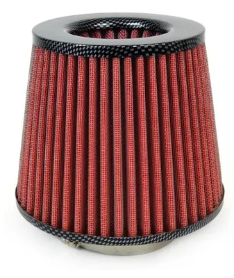 Produktbild von AMiO 01713 AF-Carbon Kegelform Sportluftfilter Rot 128mm Höhe