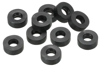 Produktbild von Flache Gummiringe, 40 Stück, 6 mm Innendurchmesser, 12 mm Außendurchmesser, 4,5 mm dick, schwarz