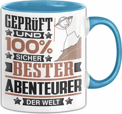Produktbild von Abenteurer Geschenk Lustiger Spruch für Abenteurer Geschenkidee Bester Abenteurer Der Welt (Blau)