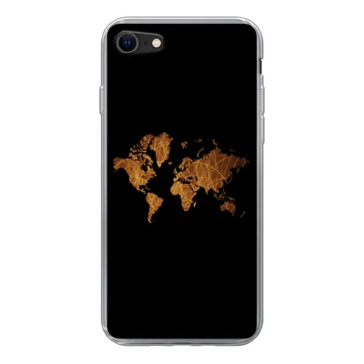 Produktbild von MuchoWow® Handyhülle Schutzhülle Hülle für iPhone 7 Weltkarte - Schilf - Karte Silikon Softcase Handy Hülle - Kartenhalter
