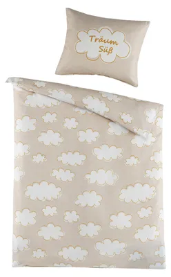 Produktbild von Baby Bettwäsche WÖLKCHEN - Renforcé-Qualität aus 100 % Baumwolle, 100x135 cm