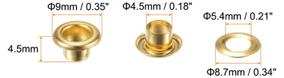 Produktbild von 200 Satz Tš¹llen Kit Metall ?sen 4,5mm Tš¹lle Werkzeug fš¹r Schuhe Kleidung Gš¹rteltasche DIY Projekt Planen Tasche (Gold Ton)