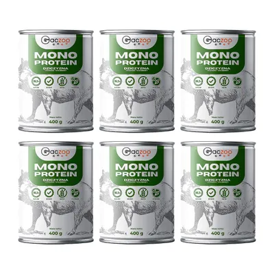 Produktbild von Gaczoo, Hundefutter Nass, Nassfutter Hunde, Wildschwein, 96,2% Fleisch, 6 Stück