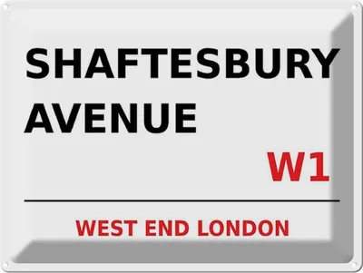 Produktbild von vianmo Blechschild 30x40 cm London West End Shaftesbury Avenue W1