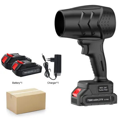 Immagine prodotto di Soffiatore a batteria D-6 - Turbo 120 km/h - Con 2 batterie - Portatile - Spina UE - Nero