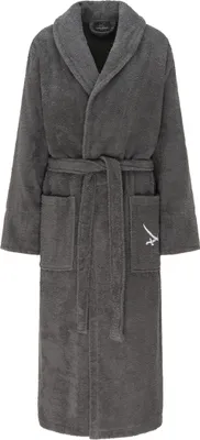 Produktbild von Sansibar Uni-Bademantel mit Schalkragen, gesticktes Sansibar Logo, hautfreundlich, pflegeleicht, anthrazit, XS/S