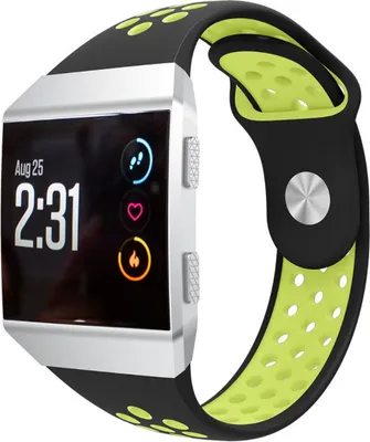 Produktbild von Strap-it® Fitbit Ionic Sportarmband (Schwarz/Gelb) - Große: M/L