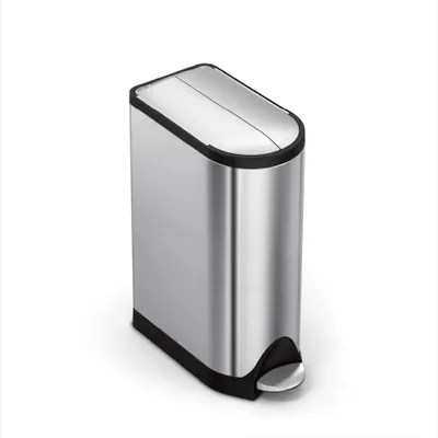 Obrázok produktu pre simplehuman CW2058, 18 L, Oválny, Nerezová oceľ, Nerezová oceľ, Pedál, Nerezová oceľ