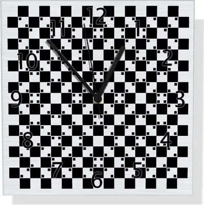 Produktbild von Wallario Design Wanduhr Optische Täuschung - Illusion - schwarz weiß II aus Aluverbund, Größe 30 x 30 cm