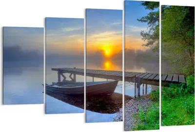 Produktbild von Bild auf Leinwand - Leinwandbild - Landschaft Meer Sommer Sonne - 150x100cm - Wand Bild - Wanddeko - Leinwanddruck - Bilder - Kunstdruck - Wanddekoration - Leinwand bilder - Wandkunst - EG150x100-2226