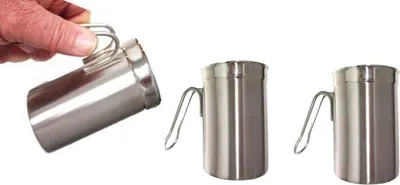 Produktbild von 2pcs Edelstahl Milchkanne Milchkännchen Kaffeekanne Milchbehälter