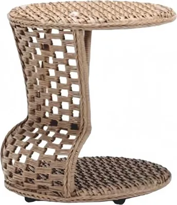 Produktbild von Couchtisch Braun Luxus Rund Möbel Terrasse Design Hochwertig Rattan Modern