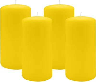Produktbild von 4er Set Adventskranzkerzen Zitrone Gelb Ø 100 x 200 mm