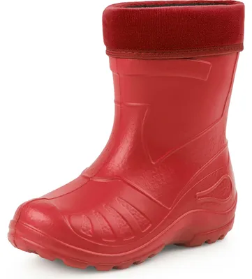 Produktbild von Ladeheid Kinder Mädchen Jungen federleichte Eva Thermo Gummistiefel Regenstiefel gefüttert KL050 (Rot, 25 EU)