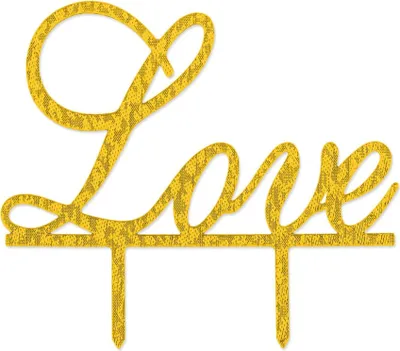 Produktbild von Oblique Unique Hochzeitstorten Topper Love Kuchendeckel Hochzeit - gold