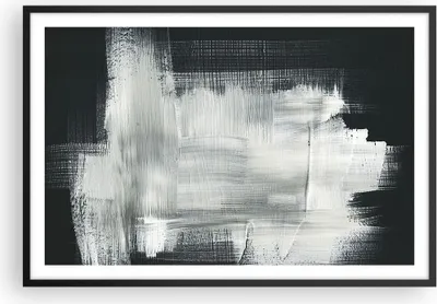 Produktbild von Gerahmtes Poster - Schwarzer Rahmen - Abstraktion Schwarz Weiß - 91,5x61 cm - Wand Bild - Wanddeko - Wandbilder - Wandposter - Bilderrahmen - Bilder - Kunstdruck - Wandbild - P2BAA91x61-4173