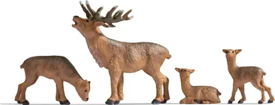 Produktbild von NOCH Hirsche, Modellfiguren für Spurweite 0, 4er-Set handbemalt
