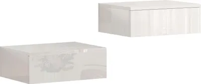 Immagine prodotto di Set di comodini bianchi da parete, cassetto, truciolato