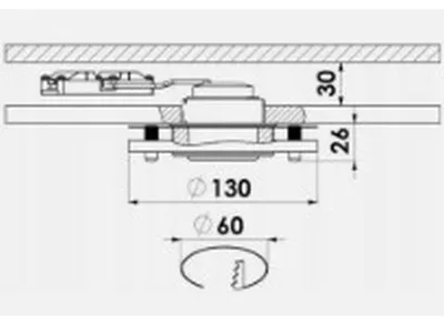 Immagine prodotto di Faretto da soffitto a LED, metallo, nichel opaco, H 5,2 cm