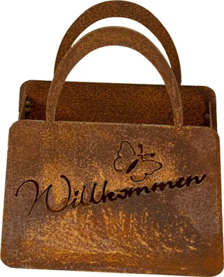 Produktbild von Rost Handtasche Willkommen zum Bepflanzen Gartendeko Gartendekoration