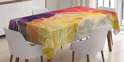 Produktbild von ABAKUHAUS Retro Tischdecke, Abstrakte Aquarell Look Bunte Blütenblätter Muster, 140 x 240 cm, Mehrfarbig