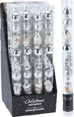 Image de Set de boules de Noël ø 3 cm, 9 pcs, argenté