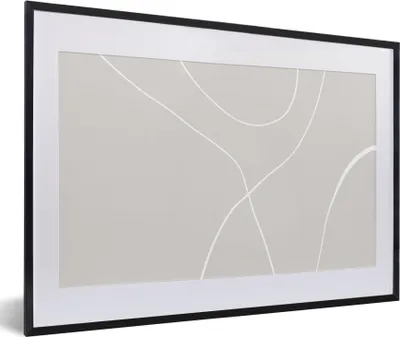Produktbild von MuchoWow® Gerahmtes Poster Linienkunst - Abstrakt - Pastell 60x40 cm - Poster mit Schwarzem Bilderrahmen Wandposter Rahmen Foto Bilder - Schlafzimmer - Plakat in Rahmen - Drucken