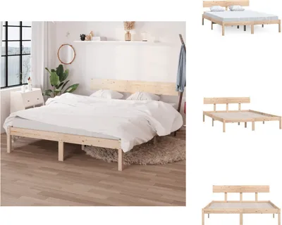 Produktbild von vidaXL Massivholzbett Kiefer 160x200 cm -  Betten & Bettgestelle