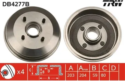 Produktbild von Trw Bremstrommel Hinterachse DB4277B